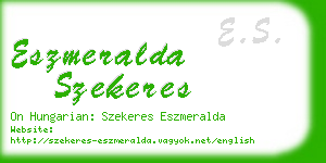 eszmeralda szekeres business card